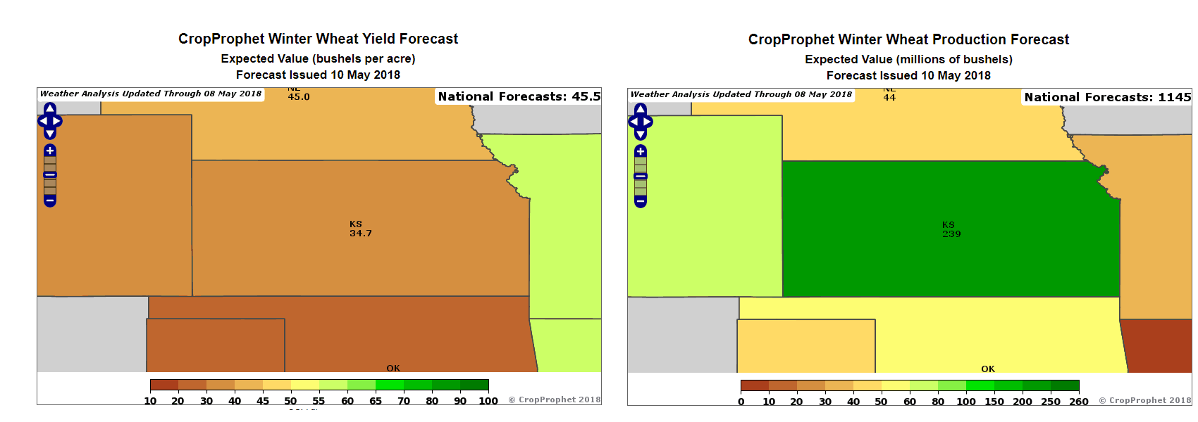 Kansas Winter Wheat Forecast CropProphet Corn Yield Forecasts