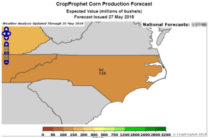 Corn Production for North Carolina