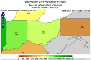 Corn Production for Ohio